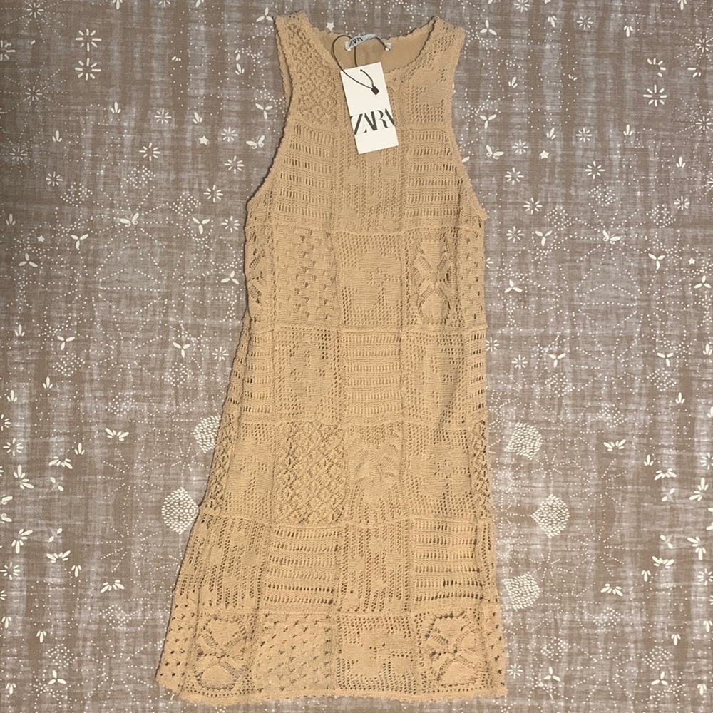 Zara openwork Knit Dress